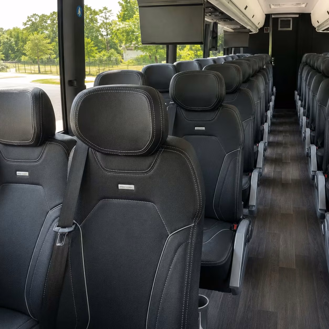 56 passenger charter bus interior